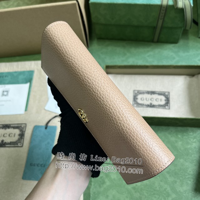 Gucci專櫃古馳最新款Marmont系列皮革長款錢包錢夾 jh2494型號：456116